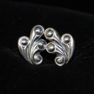 Antique/Vintage Sterling Silver Art Deco Scroll Screw-back Earrings